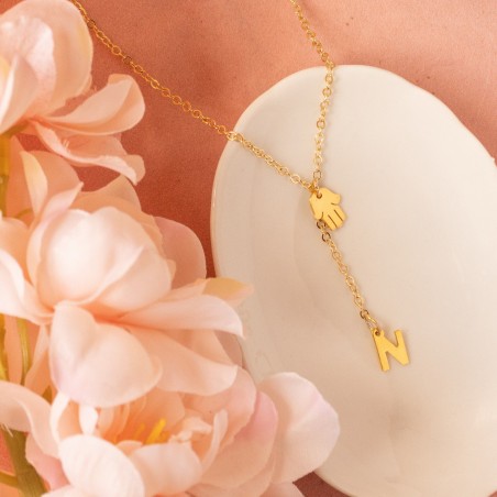 Cadena manito de fatima e inicial