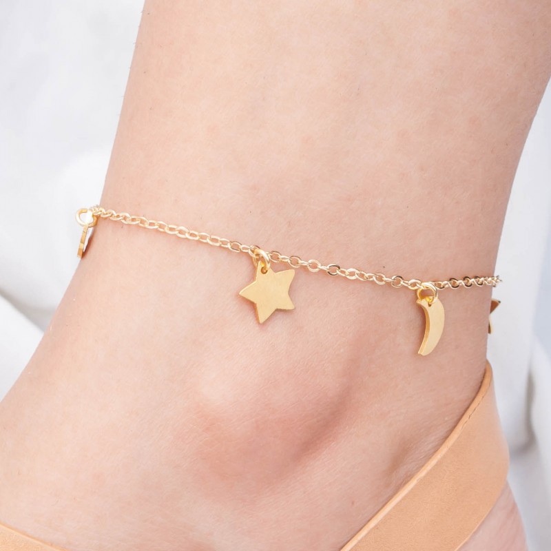 Tobillera lunas y estrellas