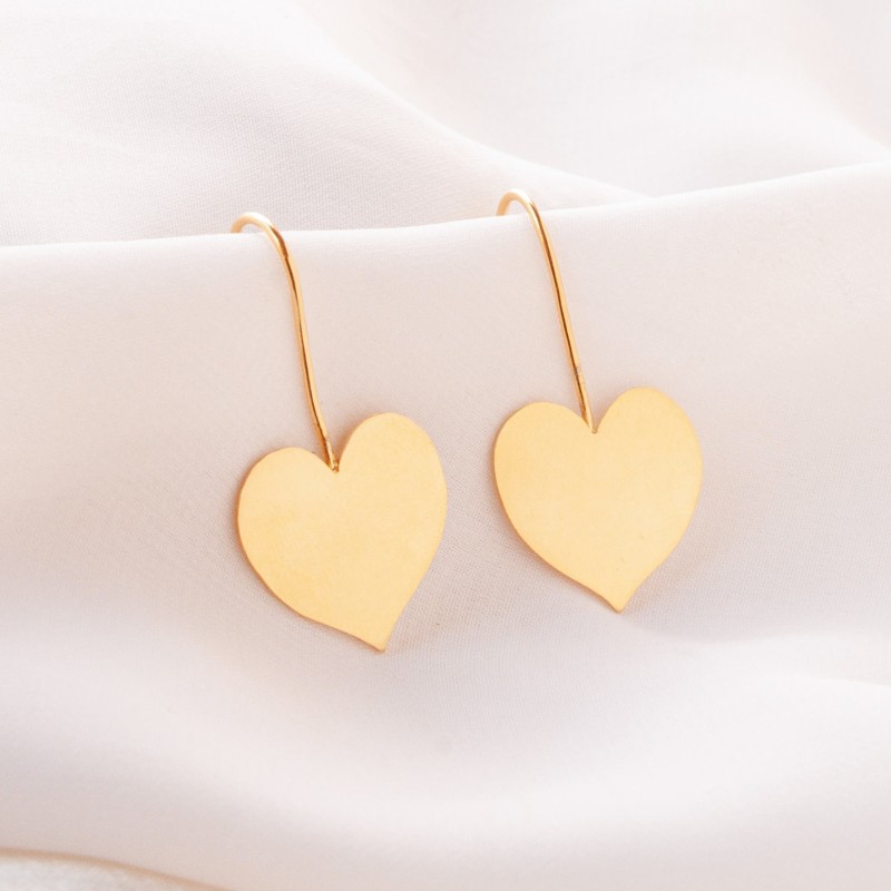 Aros largos corazones