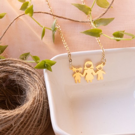Cadena mamá, 1 niña y 1 niño